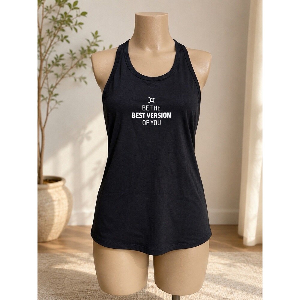 lululemon Women's Black Racerback Tank Scoop Neck Stretch Nylon Lycra Size 14
